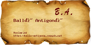 Balló Antigoné névjegykártya
